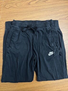 Nike Black Sweat Pants with White Logo Joggers Size Small